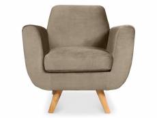 Fauteuil scandinave danube velours taupe