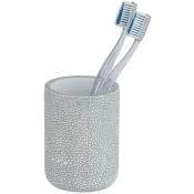 Gobelet salle de bain Raja, porte brosse à dent, polyrésine aspect écaille, ø 7,8x10,7 cm, gris - Wenko