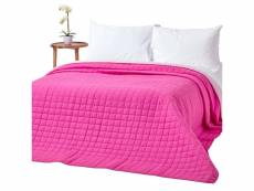 Homescapes couvre-lit matelassé bicolore & réversible en coton - fuchsia & rose - 200 x 200 cm SF1109B