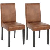 HW - Lot de 2 chaises de séjour Littau, simili-cuir,