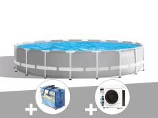 Kit piscine tubulaire Intex Prism Frame ronde 5,49 x 1,22 m + Bâche à bulles + Pompe à chaleur