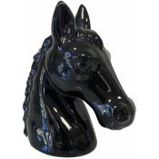 L'univers Du Cheval - Tirelire en forme de buste de cheval noir