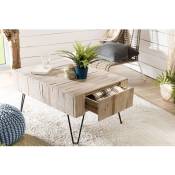 Laly - Table basse rectangulaire 2 tiroirs branches