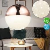 Lampe à pendule de plafond à led salle à manger chambre luminaire en cuivre spot en cristal de boule