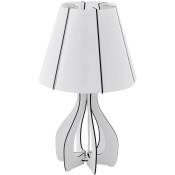 Lampe de table Cossano avec interrupteur en blanc et blanc 1X40W h: 45 Moyenne 25,5 cm
