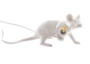 Lampe de table Mouse Lie Down #3 / Souris allongée - Seletti blanc en plastique