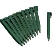 Lot de 10 Ancres pour bordure de jardin polyéthylène recyclé Vert - h 26,7 x 1,9 x 1,8 cm