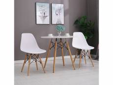 Lot de 2 chaises scandinaves hombuy blanche style moderne pour salle à manger /cuisine/ bureau /salon