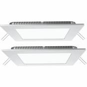 Lot de 2 plafonnier LED encastrable salon salle à manger aluminium grille lumineuse éclairage blanc chaud