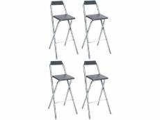 Lot de 4 chaises de bar louna - gris - l 51 x h 97