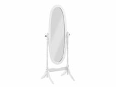 Miroir psyché charme sur pied bois blanc - dim : l 59 x p 49.5 x h 150 cm