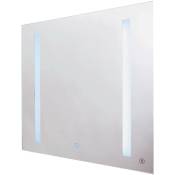 Miroir rétro-éclairant bluetooth - Argent - 60x60cm - Verre - Connecté Bluetooth - Gris