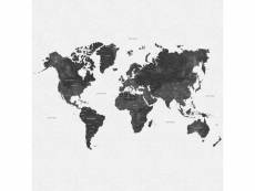 Papier peint panoramique carte du monde vintage noir