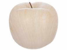 Pomme en céramique effet "bois" 22cm beige