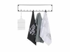 Porte-manteau 10 crochets - métal - noir - 16x82,8x3,5