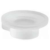 Porte-savon en verre/laiton chromé blanc mat - fixation par vis incluse giacinto