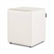 Pouf Cube Similicuir pour Extérieur ou Intérieur Blanc 1 UNITÉ blanc - blanc