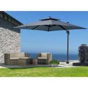 Quick Star - Cantilever Premium Mallorca 3x3m uv 50 parapluie de patio gris