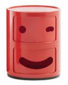 Rangement Componibili Smile N°3 / 2 tiroirs - H 40 cm - Kartell rouge en plastique