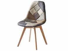Stella oak - chaise vintage patchwork vintage pieds chêne (x1)