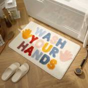 Sunxury - Tapis de salle de bain amusants, mignons, antidérapants, pour enfants, absorbants, modernes, en microfibre, lavage des mains