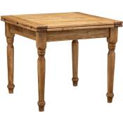 Table à rallonge rustique en bois massif de tilleul