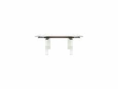 Table à rallonges en verre urban cristal 140-200 cm