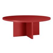 Table basse ronde, plateau résistant MDF 3cm rouge