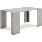 Table console extensible, Console meuble, 160, Pour 8 personnes, Table à Manger, Style moderne, Ciment - Skraut Home