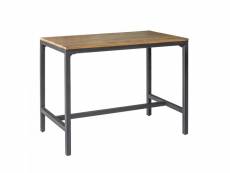Table haute l.120 cm bois rustique métal noir - factory