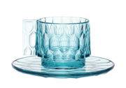 Tasse à café Jellies Family / Set tasse + soucoupe - Kartell bleu en plastique