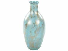 Vase décoratif bleu et doré 45 cm dikaja 372796