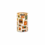 Vase Toiletpaper - Frames / Small - Ø 9 x H 14 cm / Détail or 24K - Seletti multicolore en verre