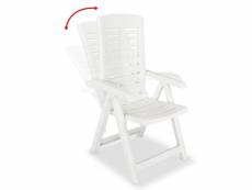 Vidaxl 2 pcs chaises inclinables de jardin plastique blanc 43895