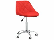 Vidaxl chaise de bureau pivotante rouge similicuir