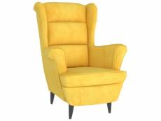 Vidaxl fauteuil jaune moutarde velours