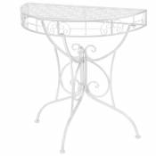 Vidaxl vidaXL Table d'appoint Vintage Demi-ronde Métal 72x36x74 cm Argenté