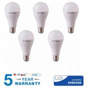 5 ampoules samsung 11W E27 V-tac blanc chaud naturel