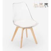 Ahd Amazing Home Design - chaise transparente de cuisine bar avec coussin design scandinave Goblet caurs Couleur: Blanc