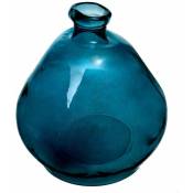 Atmosphera - Vase rond en Verre recyclé Bleu orage