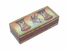 Boîte décorative bouddha et saraswati en bois de manguier