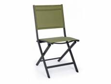 Chaise d'extérieur en aluminium vert anthracite elin 47x57x h88 cm