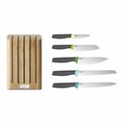 Couteau de cuisine Elevate / Set 5 couteaux + support bambou - Joseph Joseph bois naturel en bois
