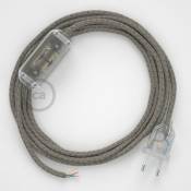 Creative Cables - Cordon pour lampe, câble RD62 Losange Vert Thym 1,80 m. Choisissez la couleur de la fiche et de l'interrupteur Transparent
