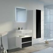 Distribain - Meuble de salle de bain visenza 600 Noir - Noir & Blanc