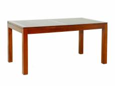 Eden - table à manger rectangulaire marron rallonge 160/200cm bois mindi