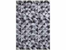 Egee - tapis patchwork géométrique anthracite et gris 200 x 290 cm F-MYK200290115SILVER