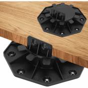 Einfeben - plot réglable de 30 à 60 mm 10 Pièces pour terrasse bois et composite Socle en Plastique Roulements à Plaques Plastique wpc - Noir