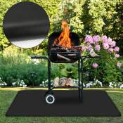 EINFEBEN Tapis de barbecue 122152CM Tapis de barbecue et plancha Tapis de protection pour barbecue protection pour le sol - Noir