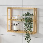 [en.casa] - Laucherie de salle de bain suspendue 2 accessoires en bambou